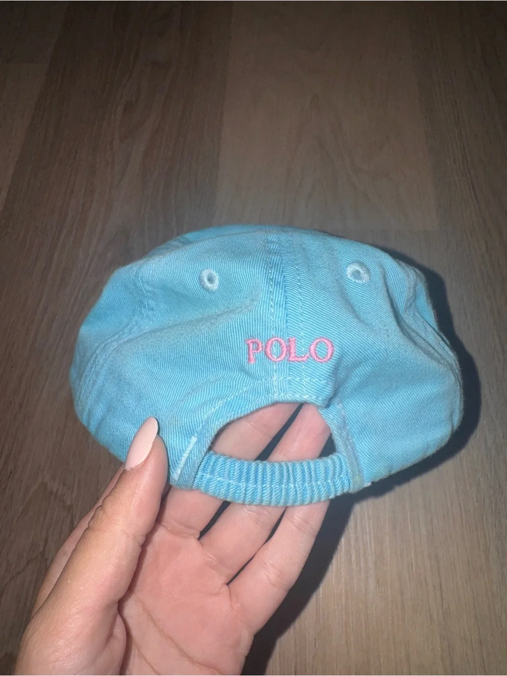 Ralph Lauren Polo Kids 12-24M Blue & Pink Hat